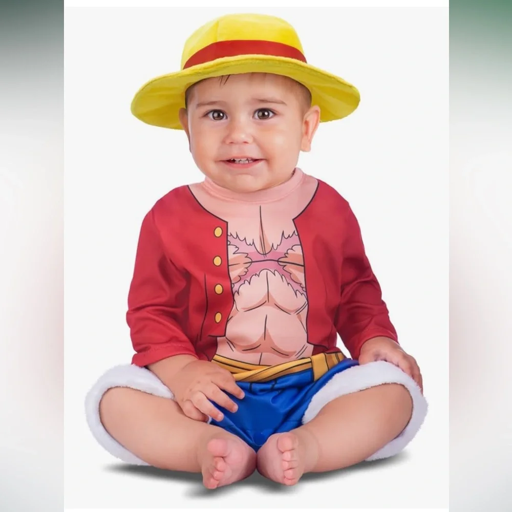 My Other Me One Piece Luffy Toddler Anime Costume with Jumpsuit/Hat size 7-12 mo